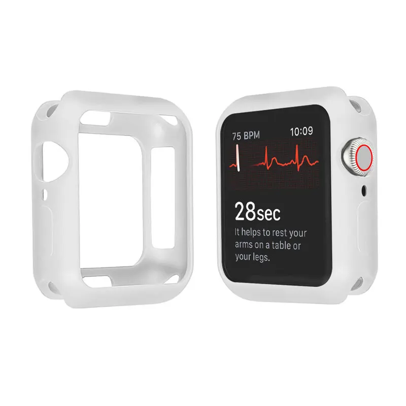 Мягкий чехол для часов из ТПУ для Apple Watch 5, 4, 3, 2, 1, чехол для часов Iwatch 44 мм, 42 мм, 40 мм, 38 мм, чехол для часов с полной защитой - Цвет: Light gray