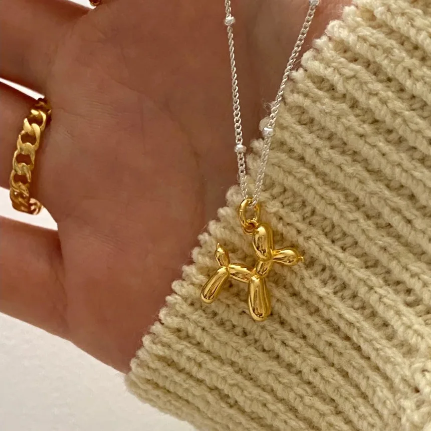 Poodle Balloon Dog Animal Charm Necklace Puppy Pendant for Women Girls Gift Jewelry | Украшения и аксессуары