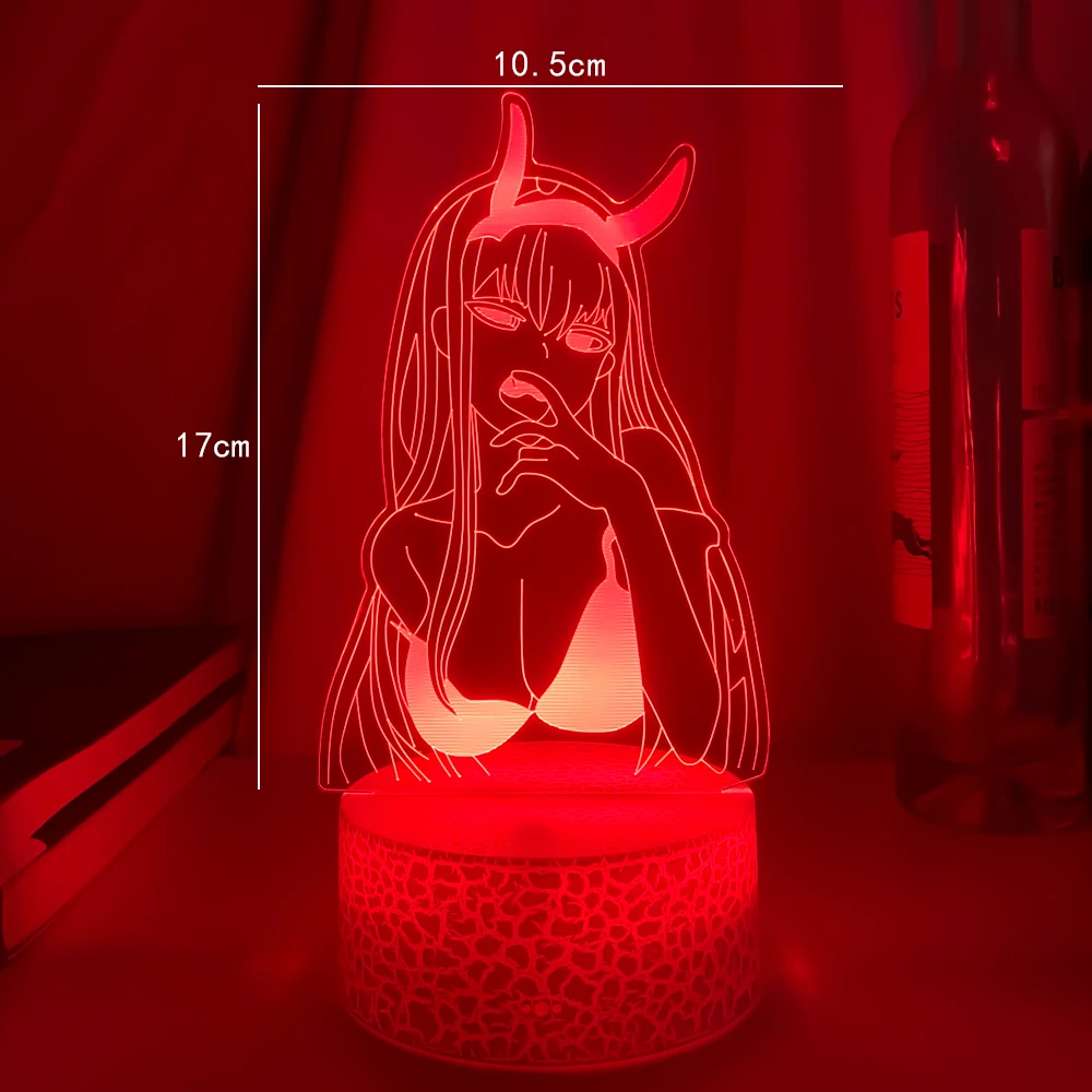 New Anime Zero Two 3d Lamp Figure Nightlight Kids Child Girls Manga Gifts Night Light Lamps Darling In The Franxx Dropshipping | Освещение