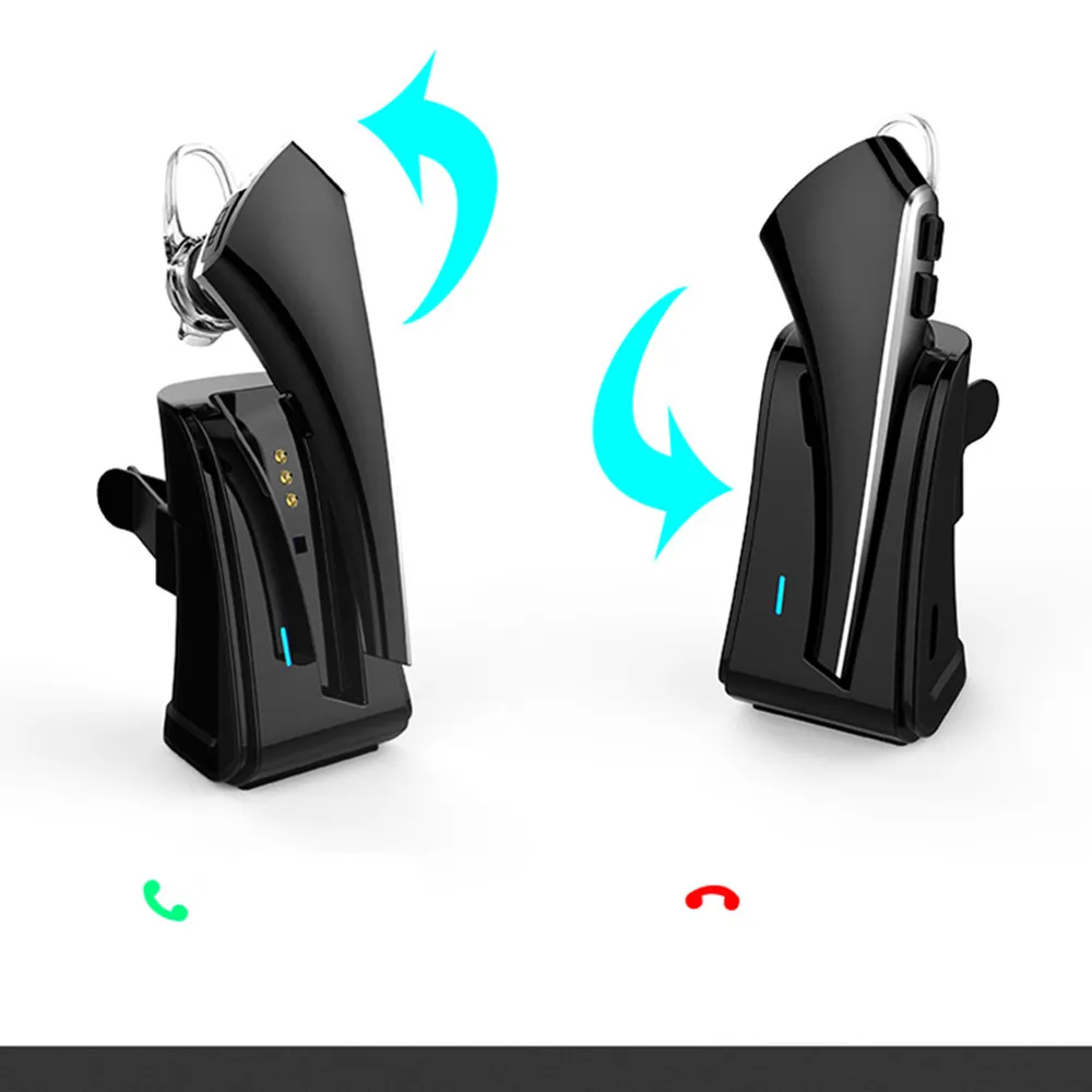 HYASIA беспроводные Bluetooth наушники, Автомобильная гарнитура, бизнес гарнитура с зарядной базой, микрофон, Ушная гарнитура с прищепкой для iPhone samsung