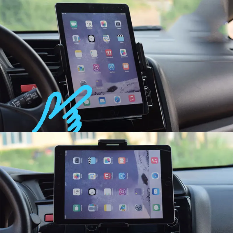 Фото Автомобильный держатель для планшетов и телефонов с CD-слотом для iPhone X, 12, Samsung, Huawei, Xiaomi, подставка для планшета 5-13 дюймов для iPad Air Pro 12,9 №5