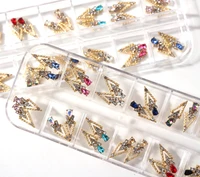 24pcs 18mm xl size nail rhinestones mixed holographic nail art supplies metal charms 1box 12 color 3d nail art jewelry charms