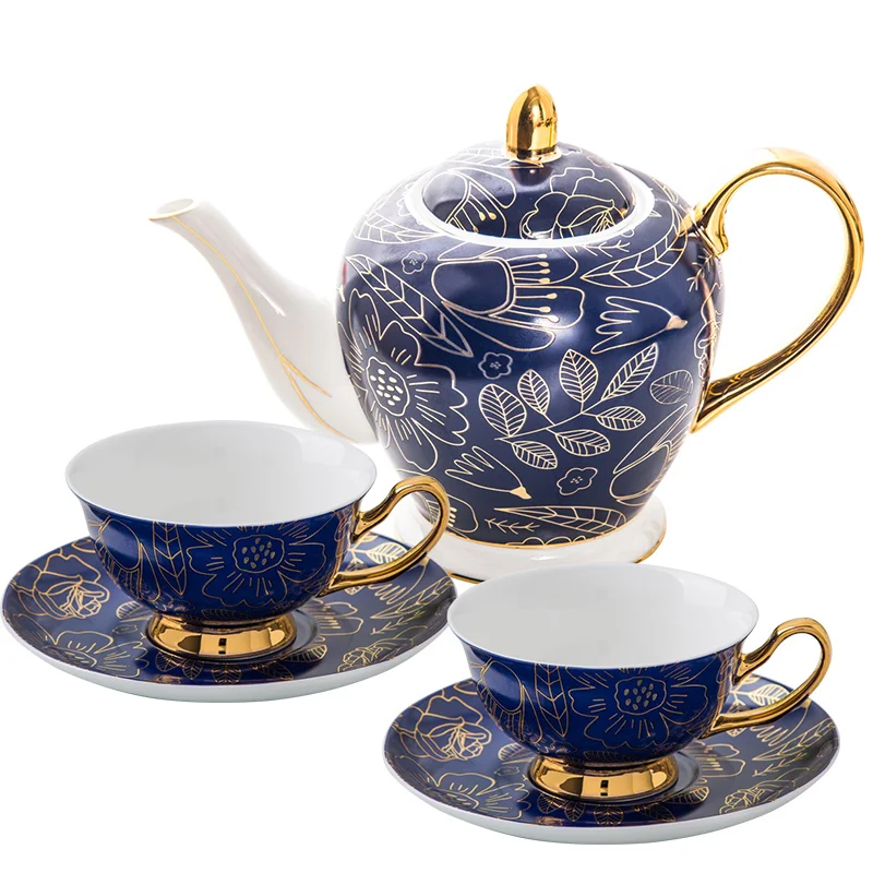 Набор кофейных чашек Королевского золотого цвета с оправой Подарочная коробка 2