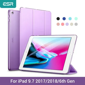 Яркий чехол ESR для iPad 9,7 дюйма, Ультратонкий чехол из искусственной кожи для iPad 2018 9,7 и 2017 6-го поколения с функцией автоматического пробуждения в спящем режиме, 2018