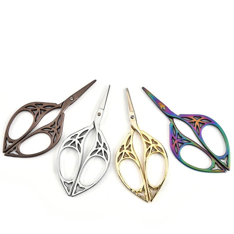 

Stainless Steel Gold Small Scissors Sewing Supplies and Accessories Zig Zag Fabric Scissors Sharp Retro Cross Stitch Scissors