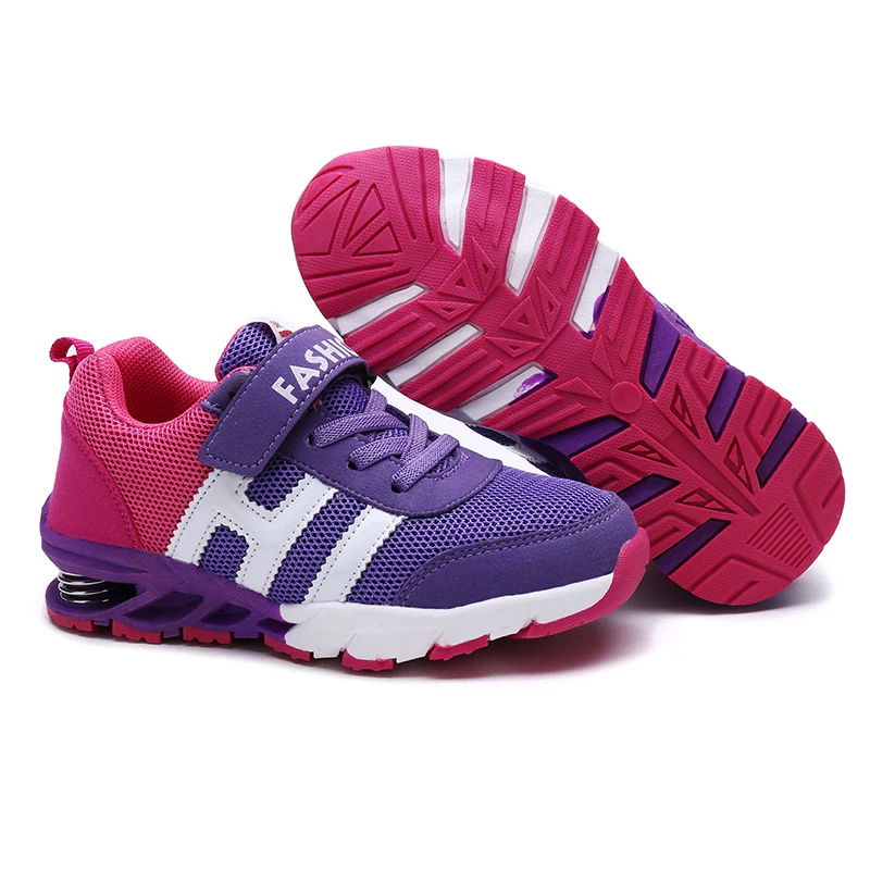 

New Design Children Sports Shoes Boys Girls Spring Damping Outsole Slip Patchwork Breathable Kids Sneakers Child Running Shoes
