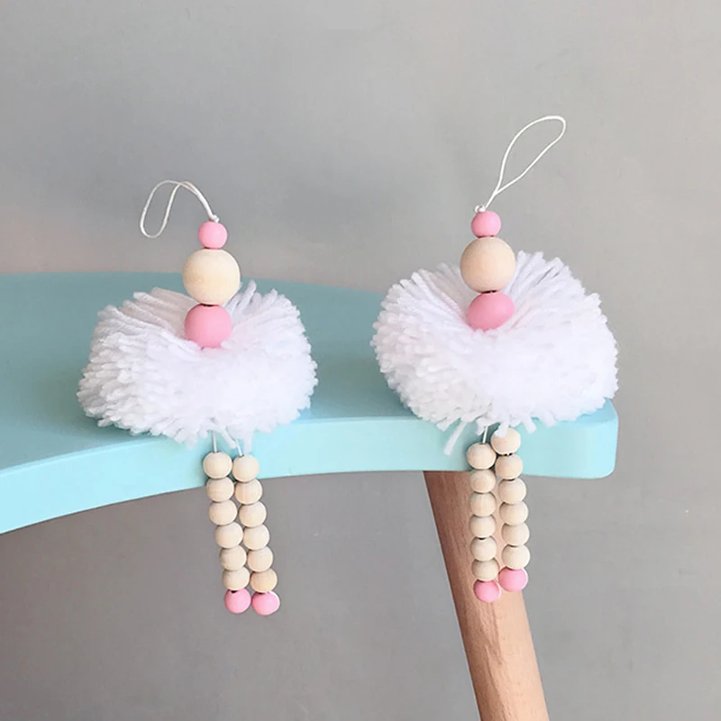 Меховой шарик в скандинавском стиле подвеска настенные украшения детская