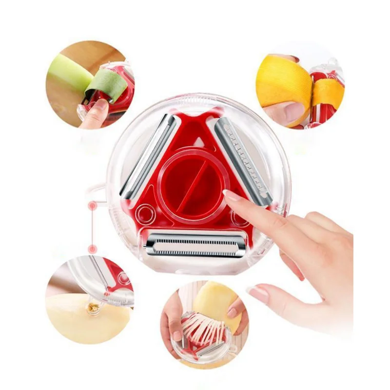 

3 in 1 Stainless Steel Magic Trio Peeler Set Vegetable Slicer Shredder Julienne Cutter Blade Zester Grater Kitchen Gadget 2021
