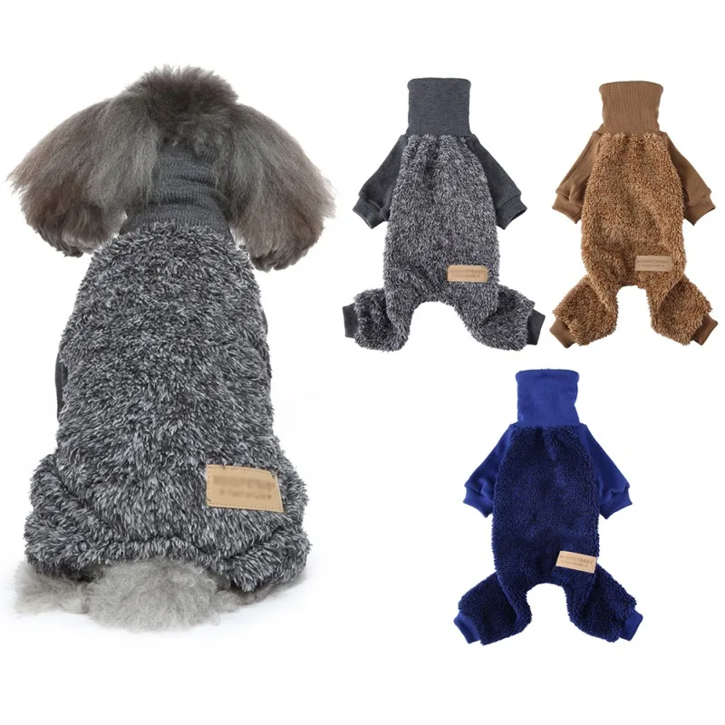 

Dog Clothes Pajamas Jumpsuit Winter Pet Clothes Puppy Hoodies Thicken Fleece Warm Dog Clothing Pet Small Dog Costume Apparel