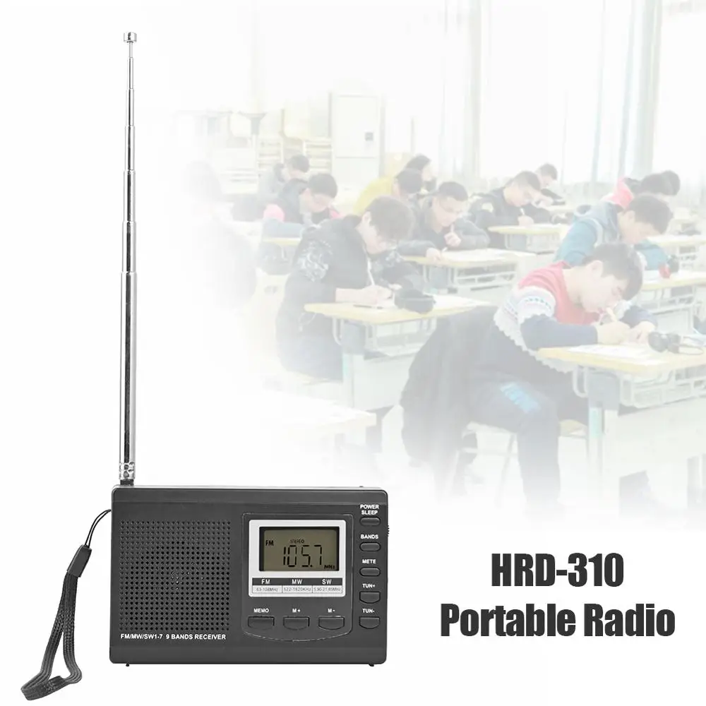 HRD-310 радио FM MW SW Цифровой Будильник FM-радио приемник с наушниками музыкальный