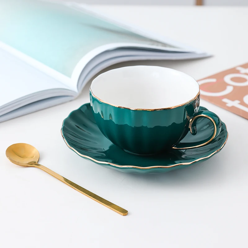 

Green Classic Coffee Pumpkin Mug Ceramic Simple Tea Cups Turkish Coffee Set Afternoon Tea Time Kitchen Dining Bar Cups & Saucers