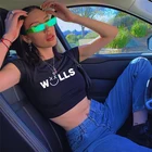 Футболка FIXSYS женская с коротким рукавом, пикантный Топ в стиле Харадзюку, черная футболка с рисунком, одежда для пар, на лето