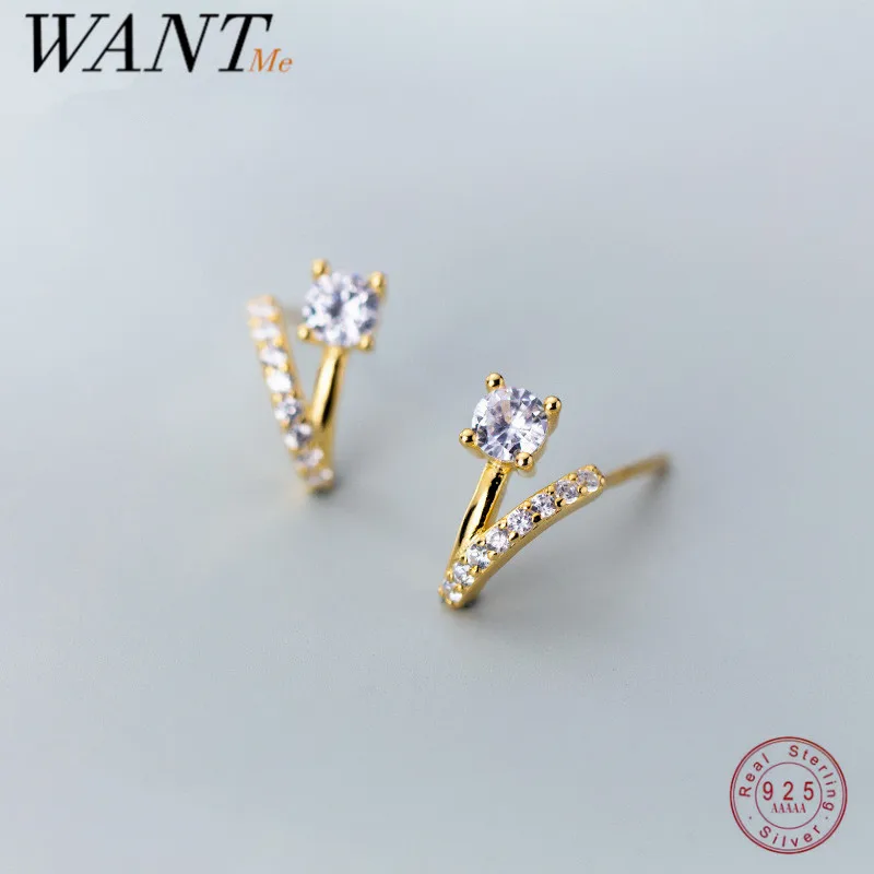 

Женские серьги-гвоздики WANTME, из серебра 925 пробы, с фианитом