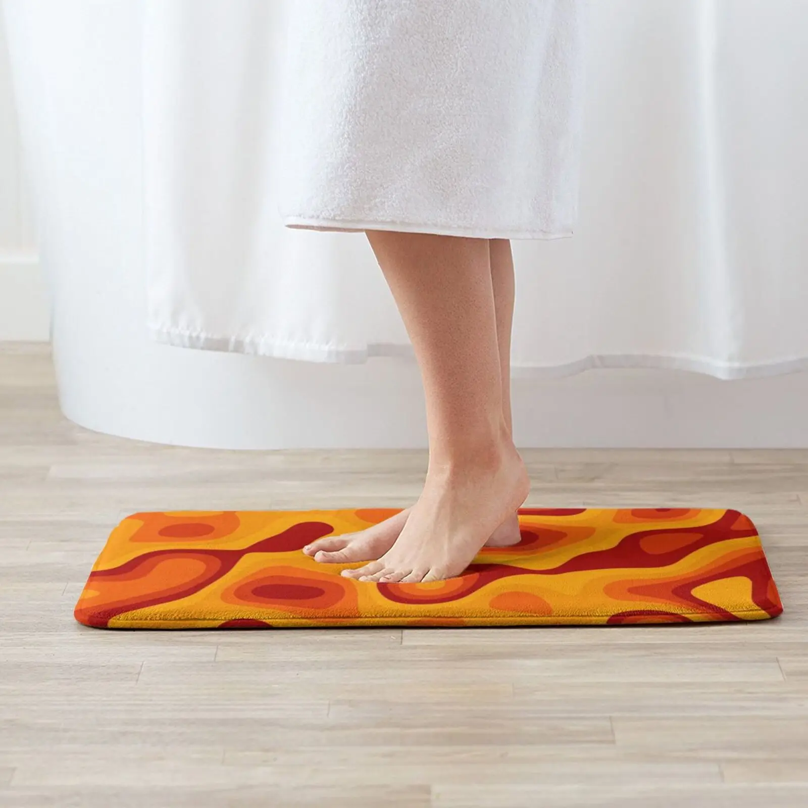 Абстрактный Оранжевый 3D мягкий нескользящий коврик для ног абстрактная реклама