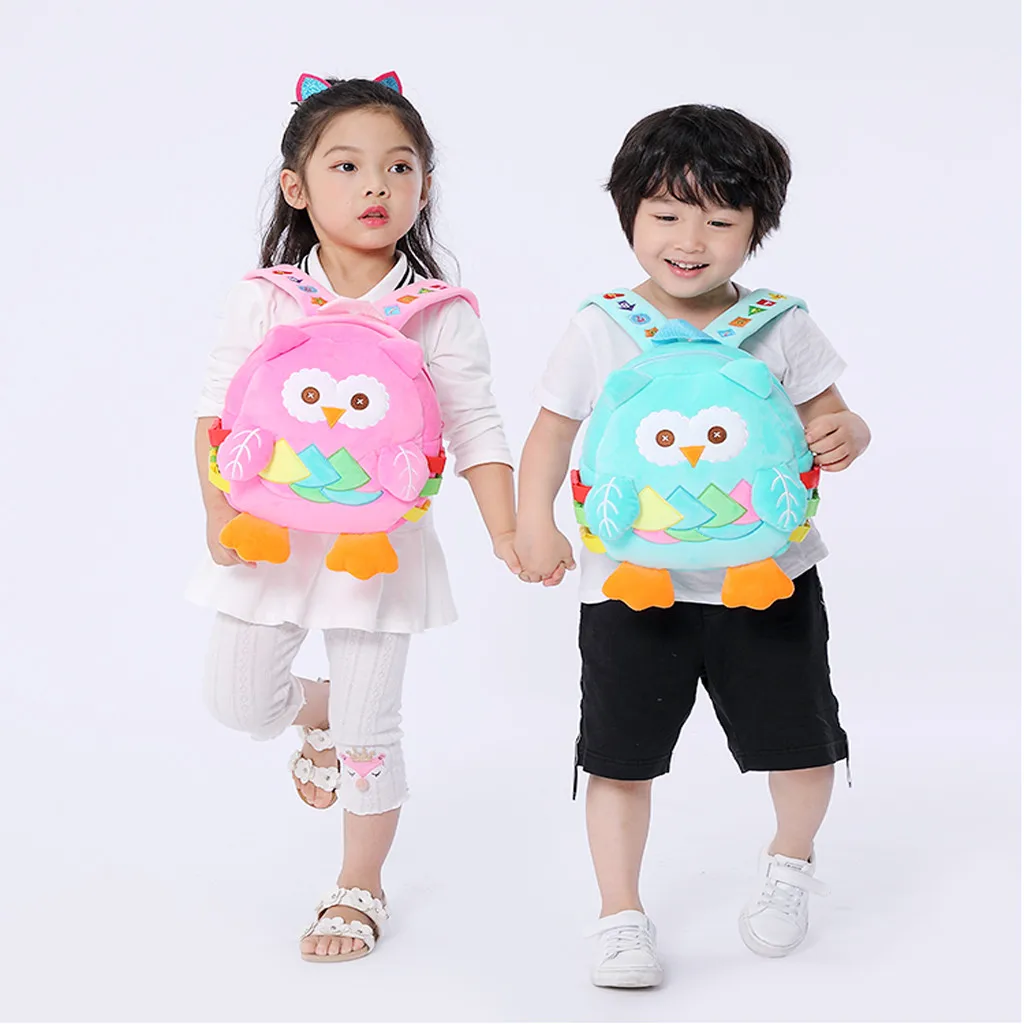 Милый сова мультфильм милые животные Плюшевые Рюкзак для малышей Мини школьные