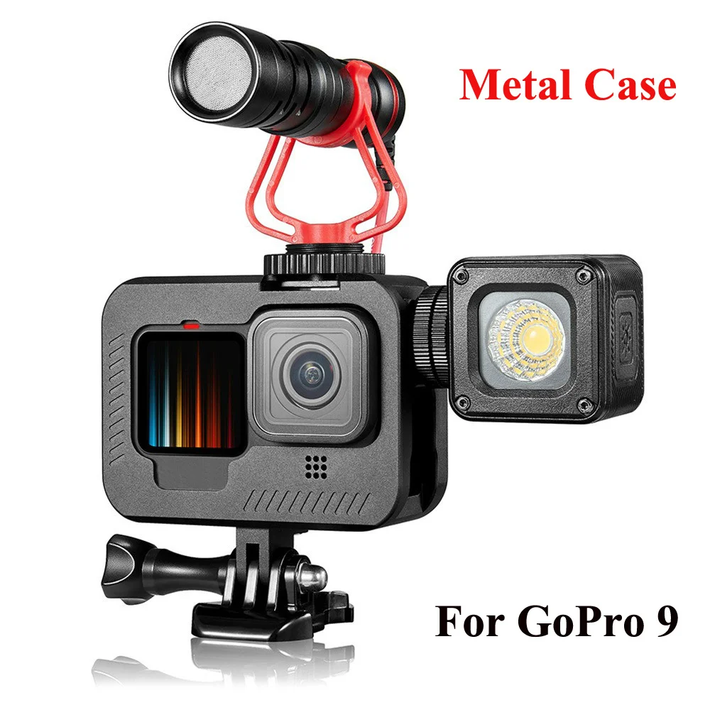 Корпус из алюминиевого сплава клетка для GoPro Hero 9 черная металлическая рамка