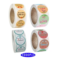 1000pcs korean vintage cute kawaii handmade with love stickers self adhesive food label seal gift packing aesthetic washi tape