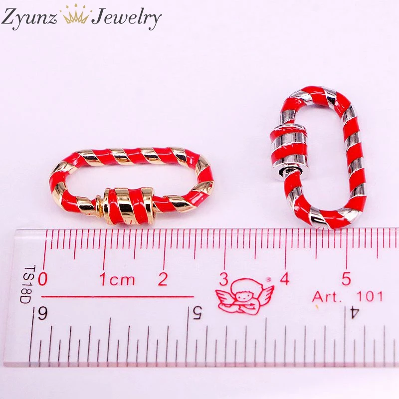 5 шт. металлическая эмалированная застежка овальной формы замок карабин с эмалью