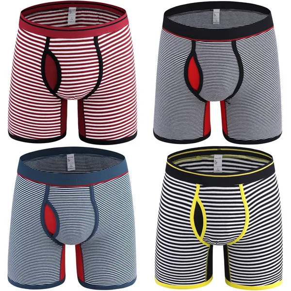 4Pcs 0710 Mix B42 4 шт./лот,, модные, нового размера плюс 6XL, толстые трусы, высокое качество, мужские большие трусы, мужские хлопковые длинные шорты-боксеры для мужчин, нижнее белье - Цвет: 4Pcs 0710 Mix B42