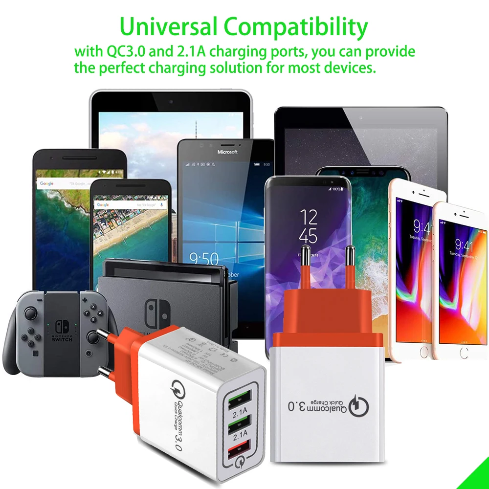 Быстрое зарядное устройство 3 0 USB для телефонов iPhone 6 7 8 X XS Max iPad быстрая настенная