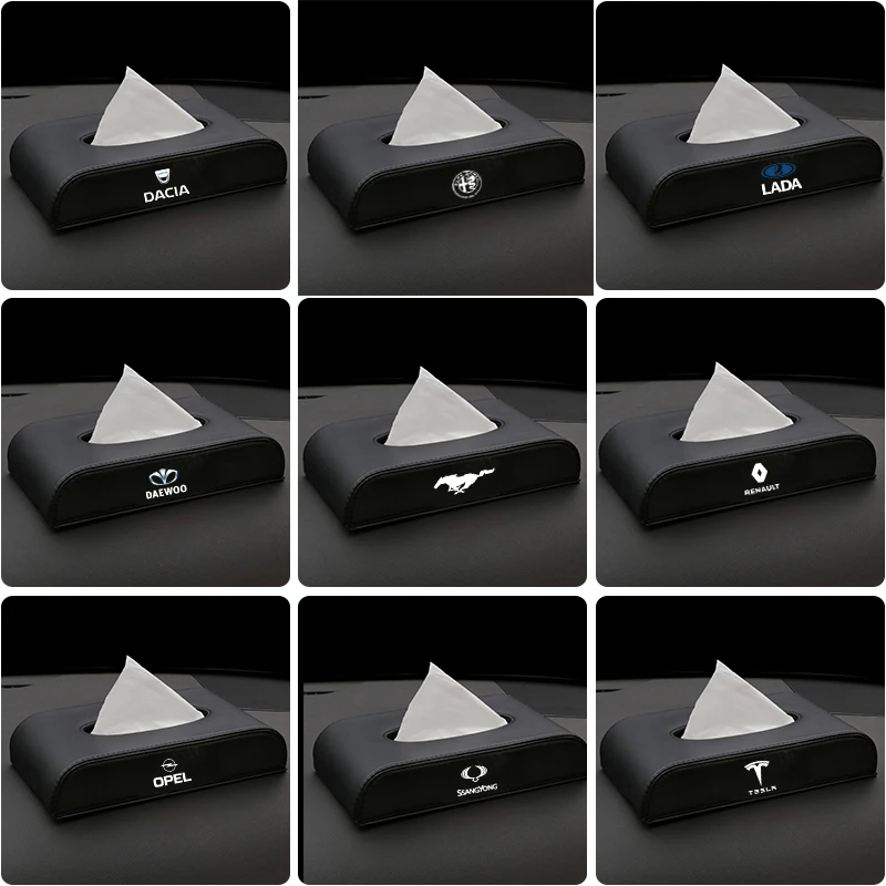 Автомобильная коробка для салфеток держатель черный красный ALFA ROMEO Ssangyong Renault Opel