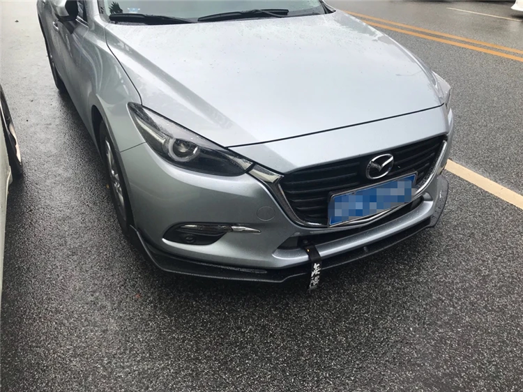 Глянцевый черный Автомобильный разделитель для переднего бампера 3 шт. крышка