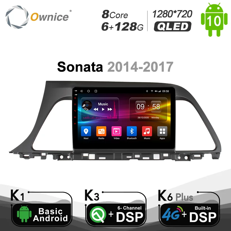 

Ownice Android 10.0 6G+128G Car Radio Stereo for Hyundai Sonata 2014 - 2017 Auto Audio GPS 4G LTE System head unit 1280*720