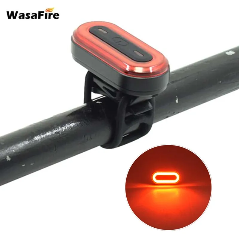 WasaFire USB Перезаряжаемые велосипед светильник 6 режимов светодиодный задний фонарь