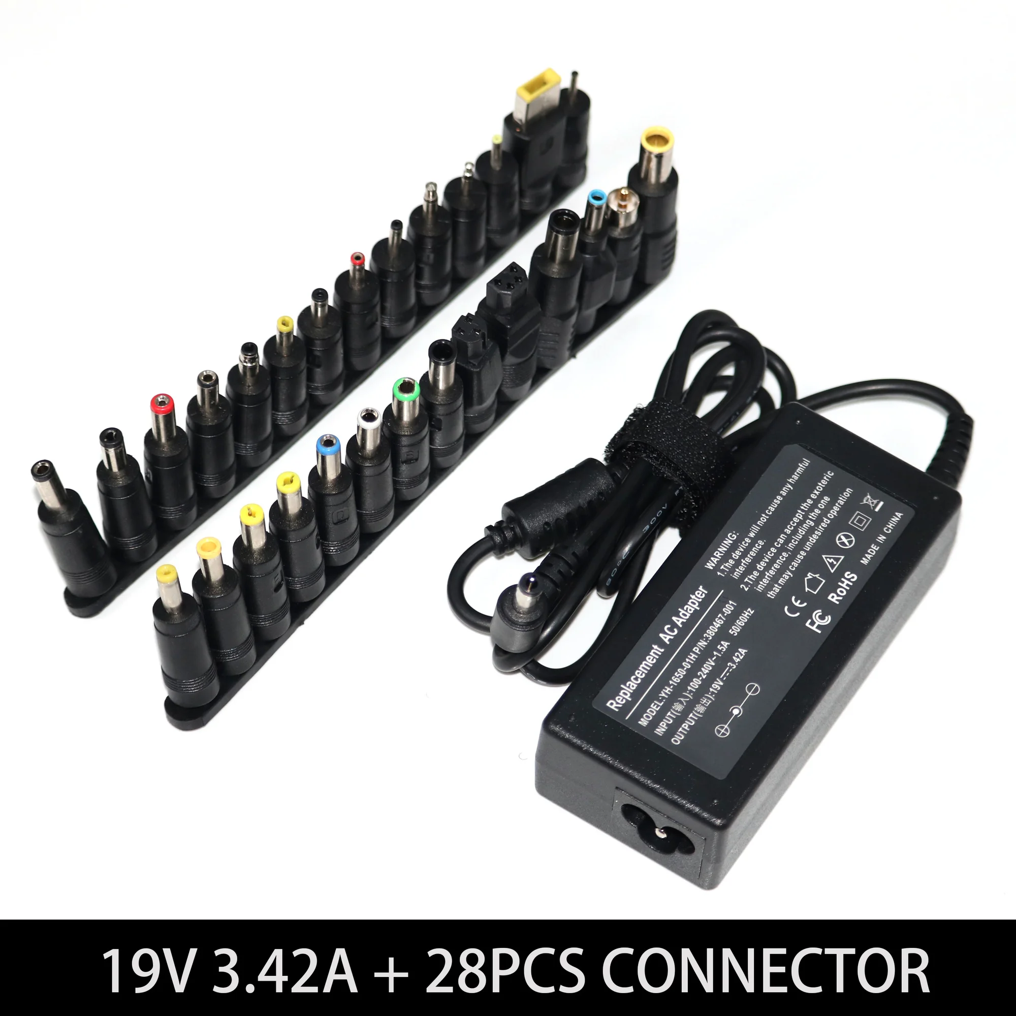 

Laptop universal power adapter, charger 19v, 3.42A, 65W, Lenovo, ASUS, Acer, Dell, HP, Samsung, Toshiba, 28 connector