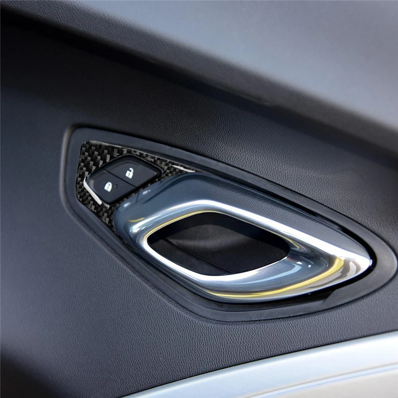 

2 Pcs For Chevrolet Camaro 2017- 2019 Vehicle Interior Door Lock Switch Panel Trim Car Styling Car Carbon Fiber Sticker