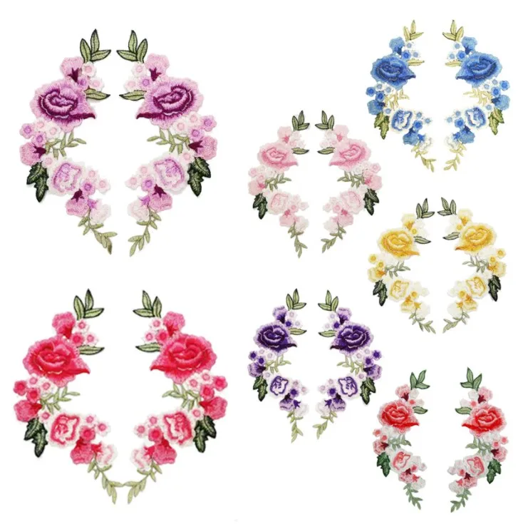 Цветочная кружевная ткань аппликация вышивка кружевной воротник свадебное