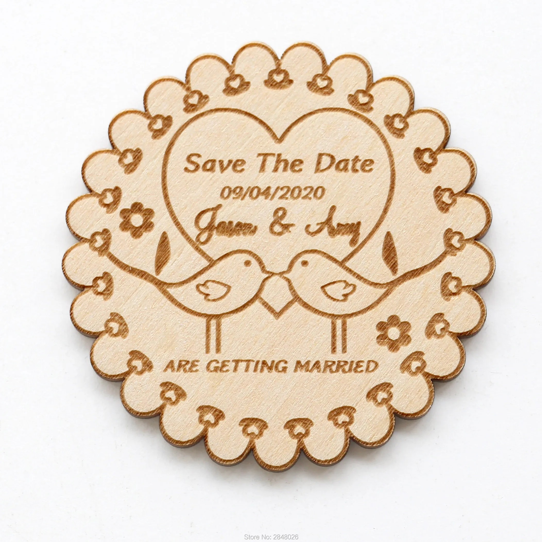 personalized Love birds save the date magnet Wooden Saved Date Wedding birthday baby bridal shower party favors gifts | Дом и сад
