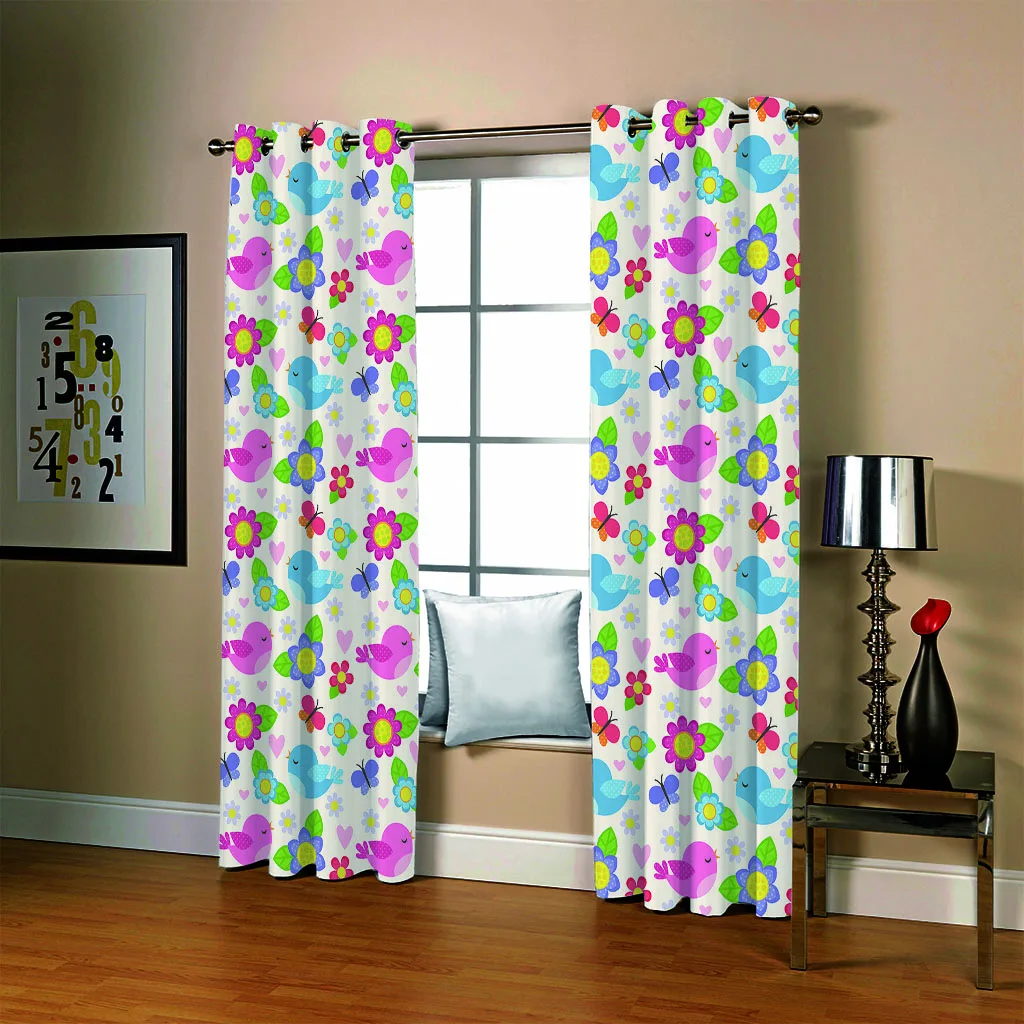 Занавески с принтом бабочек SOFTBATF затемняющие шторы s тканевые занавески оконные