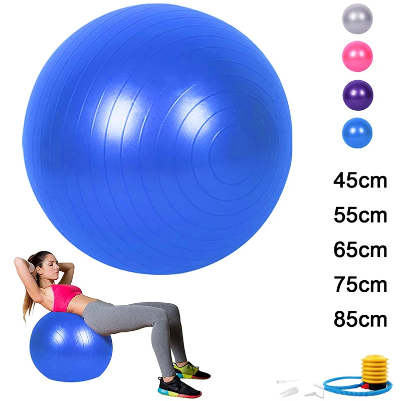 

Yoga Balls PVC Exercise Ball Extra Thick Balance Stability Ball- Anti Burst Office Home Gym Birthing 45cm/55cm/65cm/75cm/85cm