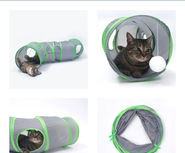 Кот туннельные игрушки котенок трубка складной hidehideen для котят кролики щенков кошки играть складная игрушка туннель для кошек на открытом воздухе