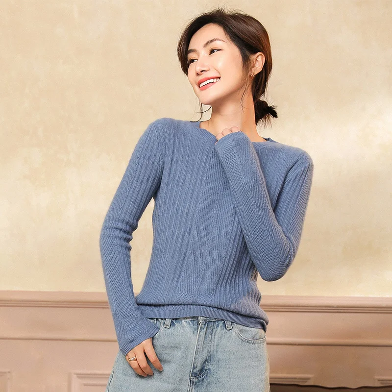 100% кашемировые свитера Осенние вязаные пуловеры Высококачественная теплая