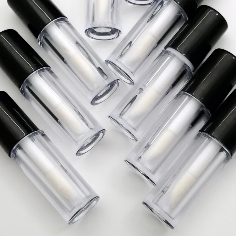3/6/10 шт./лот 3 мл Прозрачный флакон с черной крышкой пустой тюбик для блеска губ