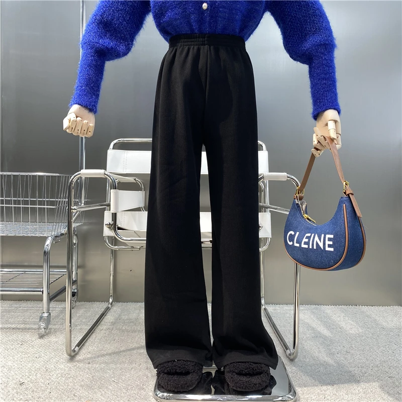 

Новый брендовый нишевый дизайн 2021, ленивые вертикальные повседневные брюки с завышенной талией и широкими штанинами