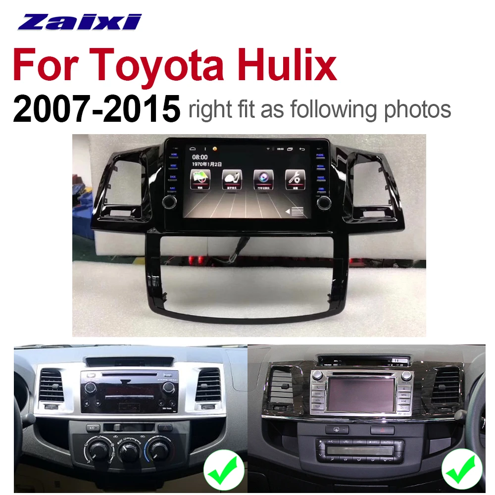 ZaiXi 2 Din Автомобильный мультимедийный плеер Android авто радио для Toyota Hilux 2007 ~ 2015 DVD GPS