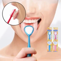 double heads toothbrush tongue cleaning tooth safe scraper oral hygiene clean tool tongue scraper brush cleaning scraper