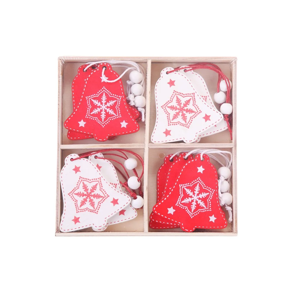12pcs style 7 12 шт./кор. Мульти Стиль дерево Рождество Декор для дома Рождество елка кулон Санта Клаус Лось новогодняя елка Рождественские украшения - Цвет: 12pcs style 7