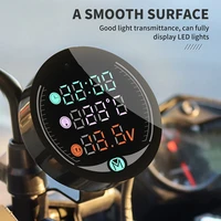 3 in1 black motorcycle led voltmeter clock universal electronic digital thermometer temperature schedule outdoor essential