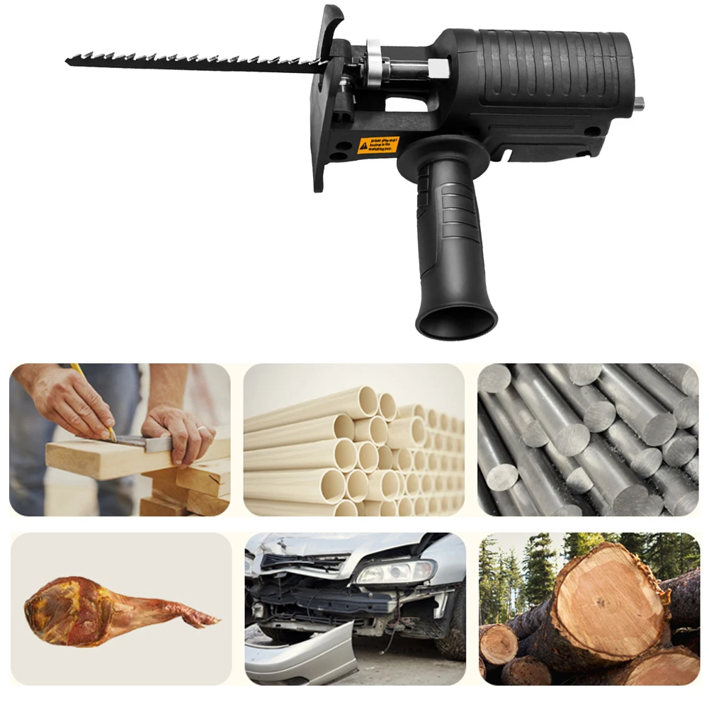 

Portable Reciprocating Saw Adapter Electric Drill to High Efficiency Electric Saw Woodworking Tools Attachment