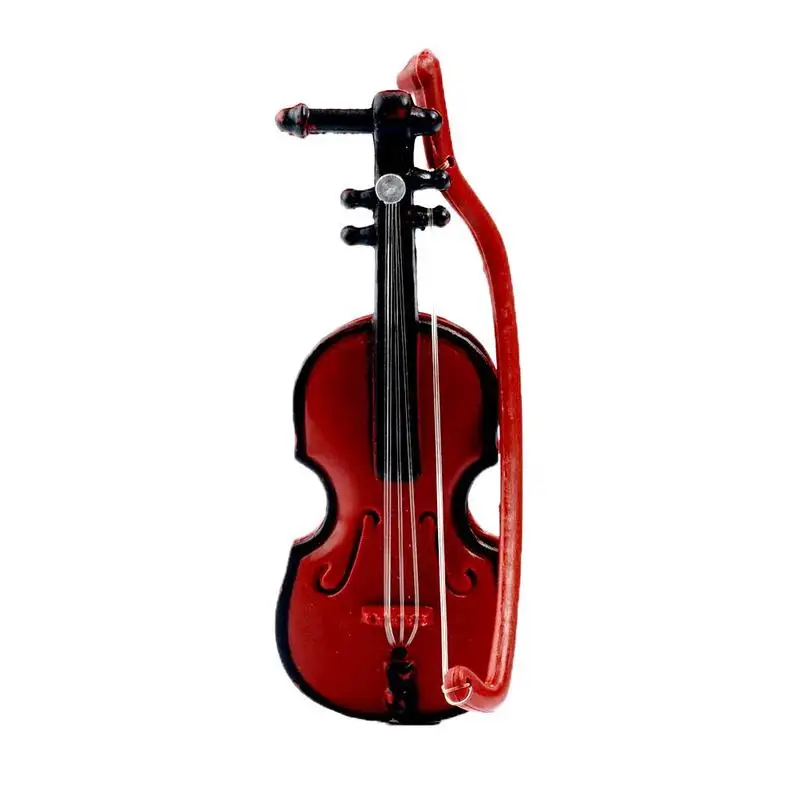 

1Pc 1/12 Dollhouse Accessories Brown New Miniature Instrument Ornament Decoration Diy Decorative Music Mini Plastic Violin