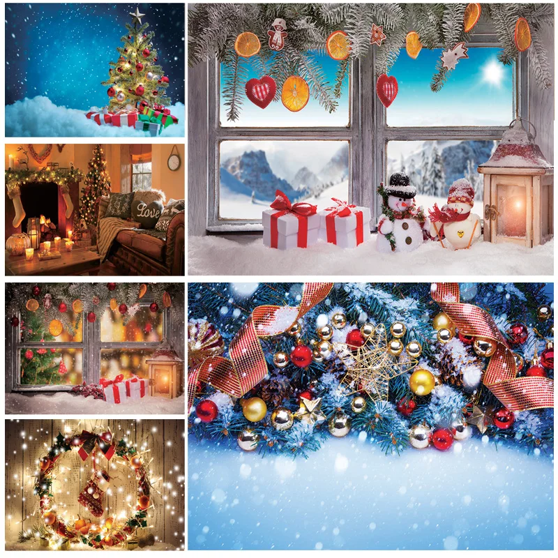 

Christmas Theme Photography Background Snowman Christmas tree Children Portrait Backdrops For Photo Studio Props 2197 DHT-04