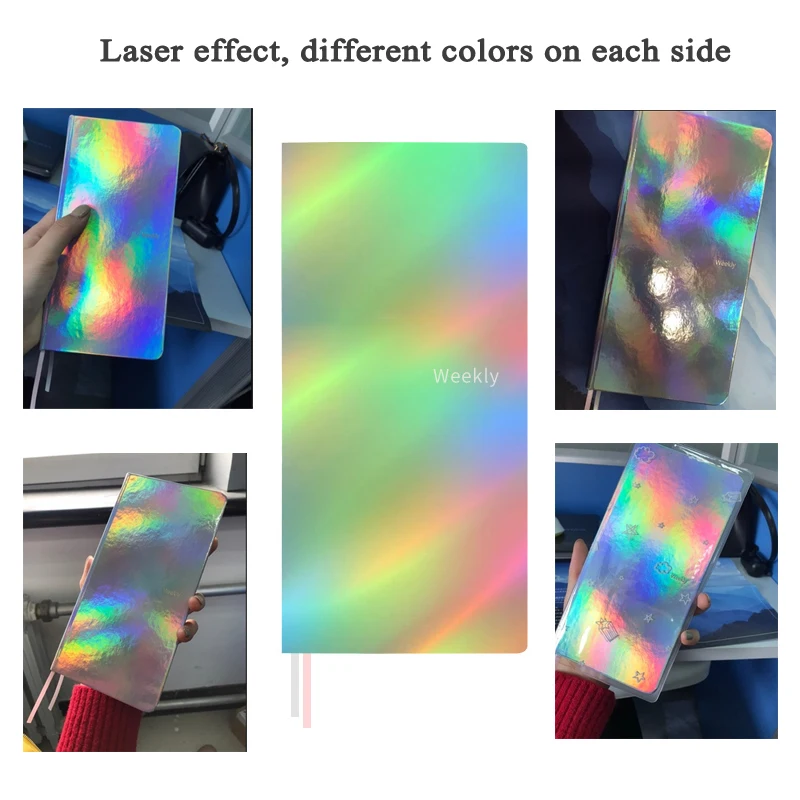 Роскошный лазерный Красочный Журнал Еженедельный планировщик блокнот на 2020 год