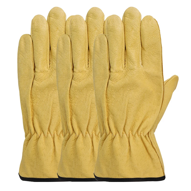 3 шт. мужские рабочие перчатки из воловьей кожи | Безопасность и защита