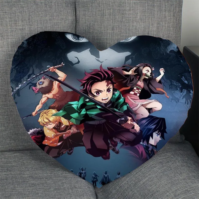 Изготовленный На Заказ Kimetsu без Yaiba наволочка с аниме сердцем Форма Подушка на