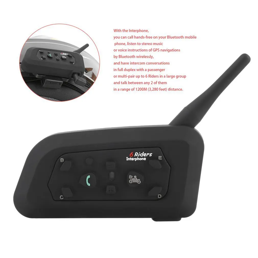 Bluetooth гарнитура для мотоциклетного шлема 3 5 мм 1200 м|Наушники и гарнитуры| |