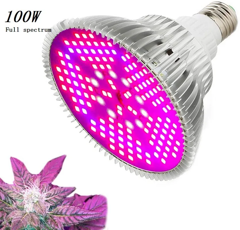 

Фитолампа полного спектра светодиодная для выращивания растений, 100 Вт, 1 шт.